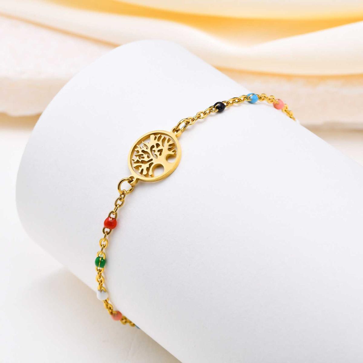 Fashion Lucky Tree Colorful Titanium Steel Bracelet