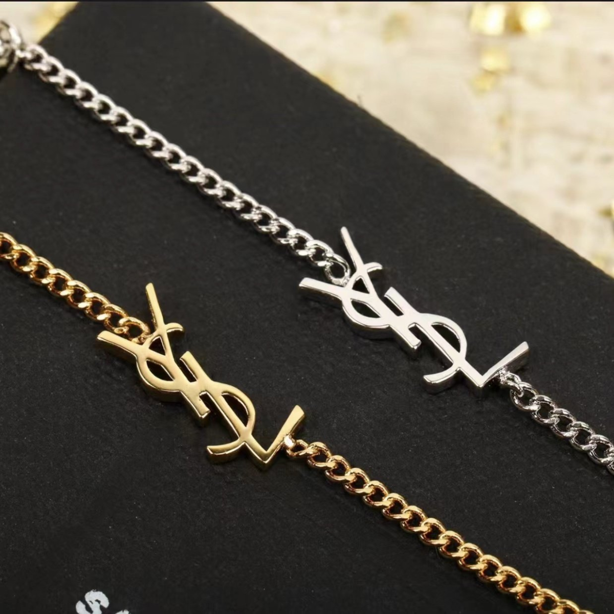 Fashion chain-embellished titanium steel women's Bracelet