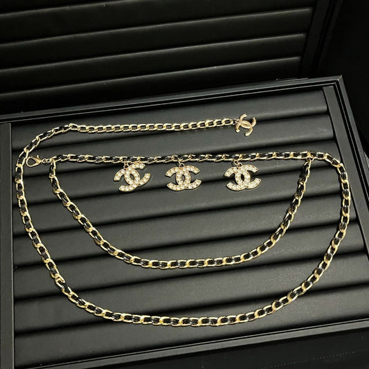 Fashionable ladies' high-end decorative chain belt
