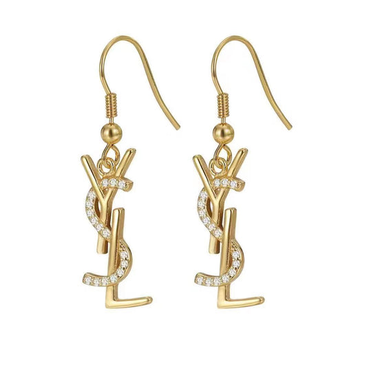 Women's light luxury letter earrings