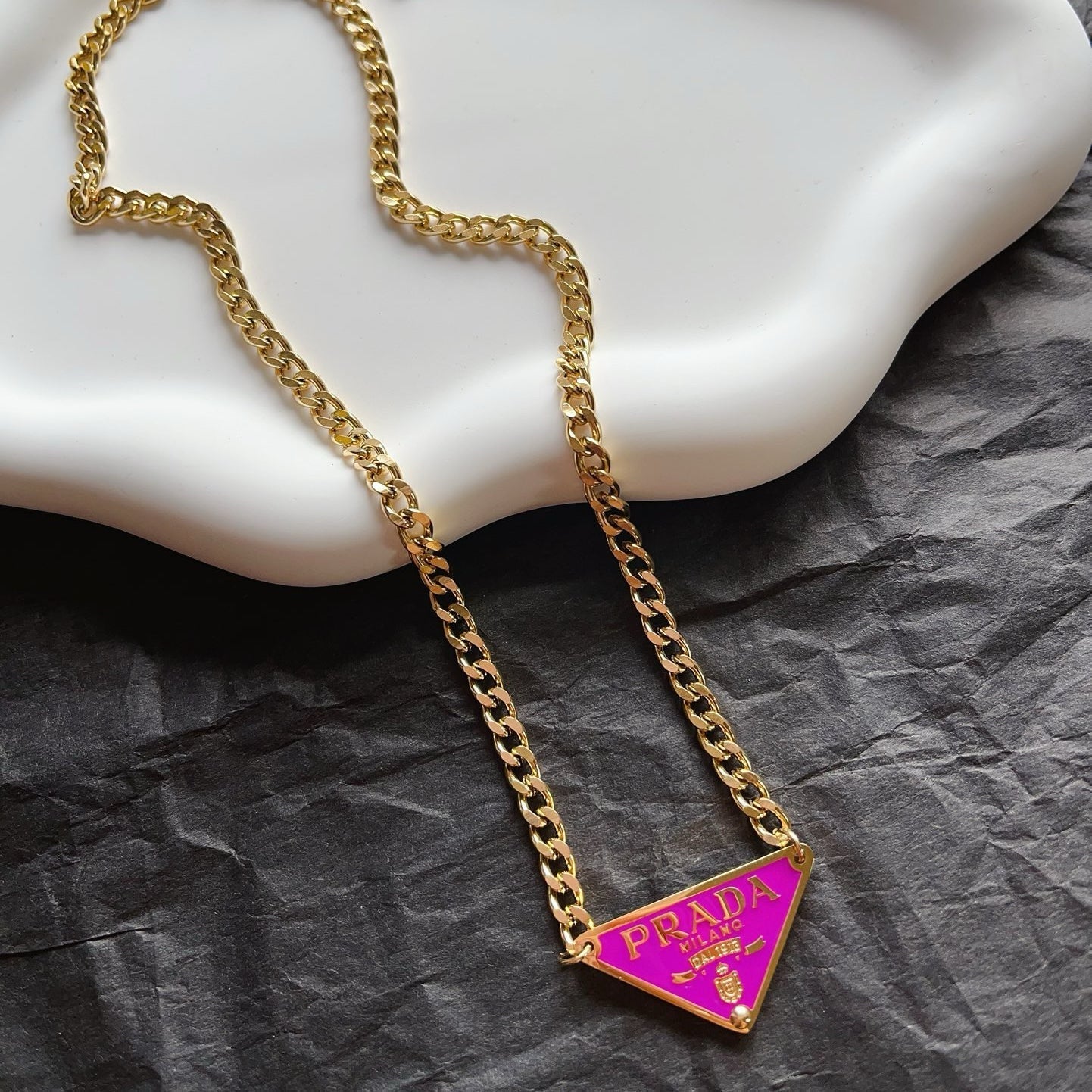 Fashionable Alphabet Triangle Pendant Necklace