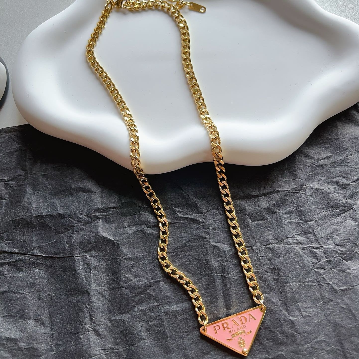 Fashionable Alphabet Triangle Pendant Necklace