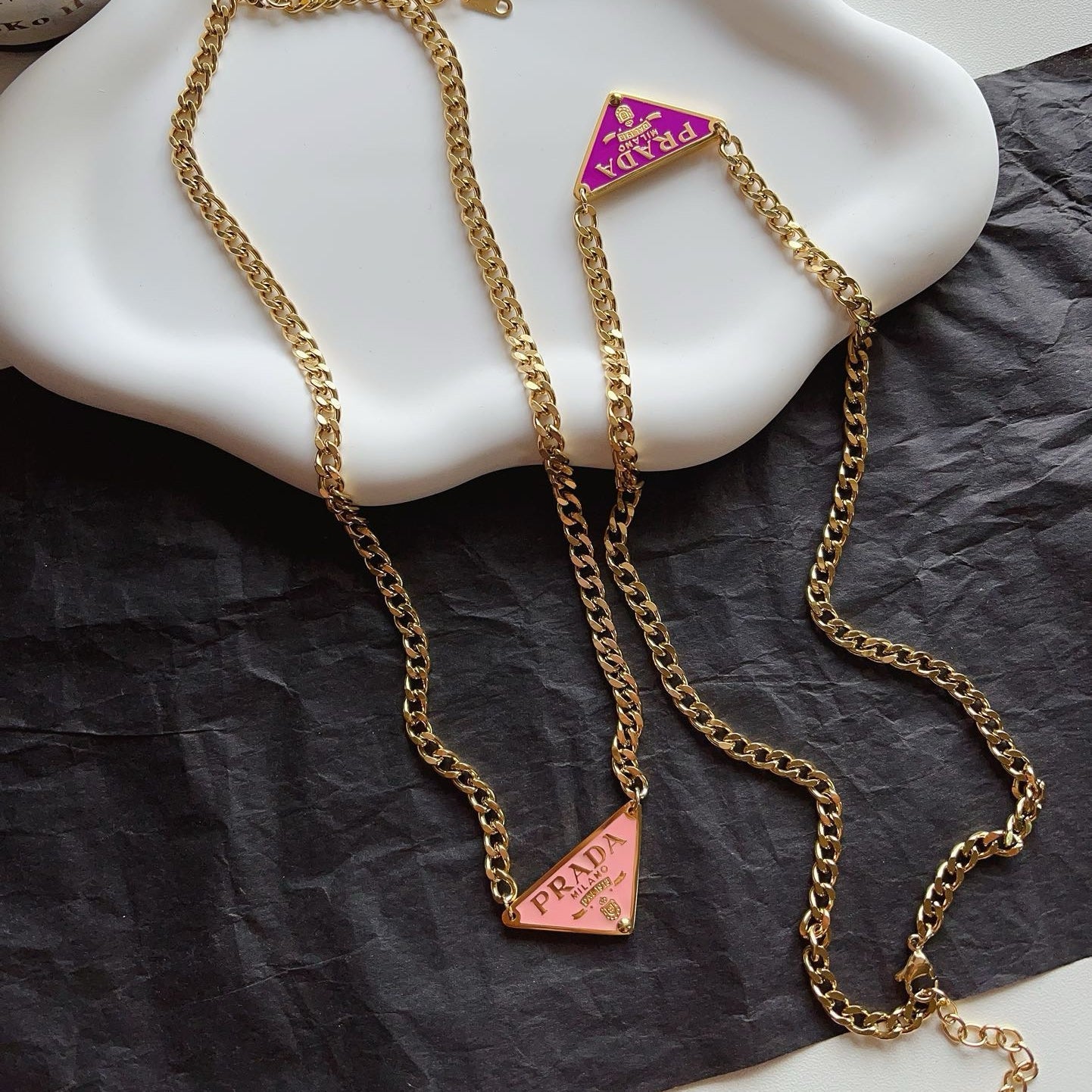 Fashionable Alphabet Triangle Pendant Necklace
