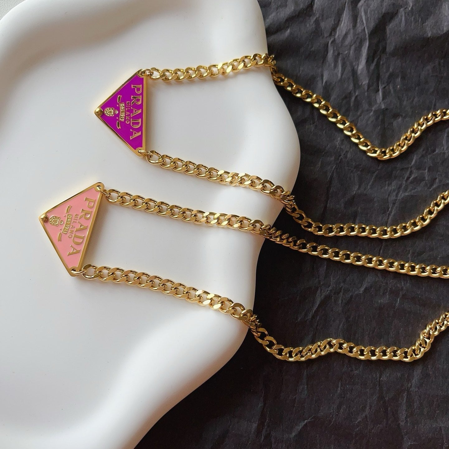Fashionable Alphabet Triangle Pendant Necklace