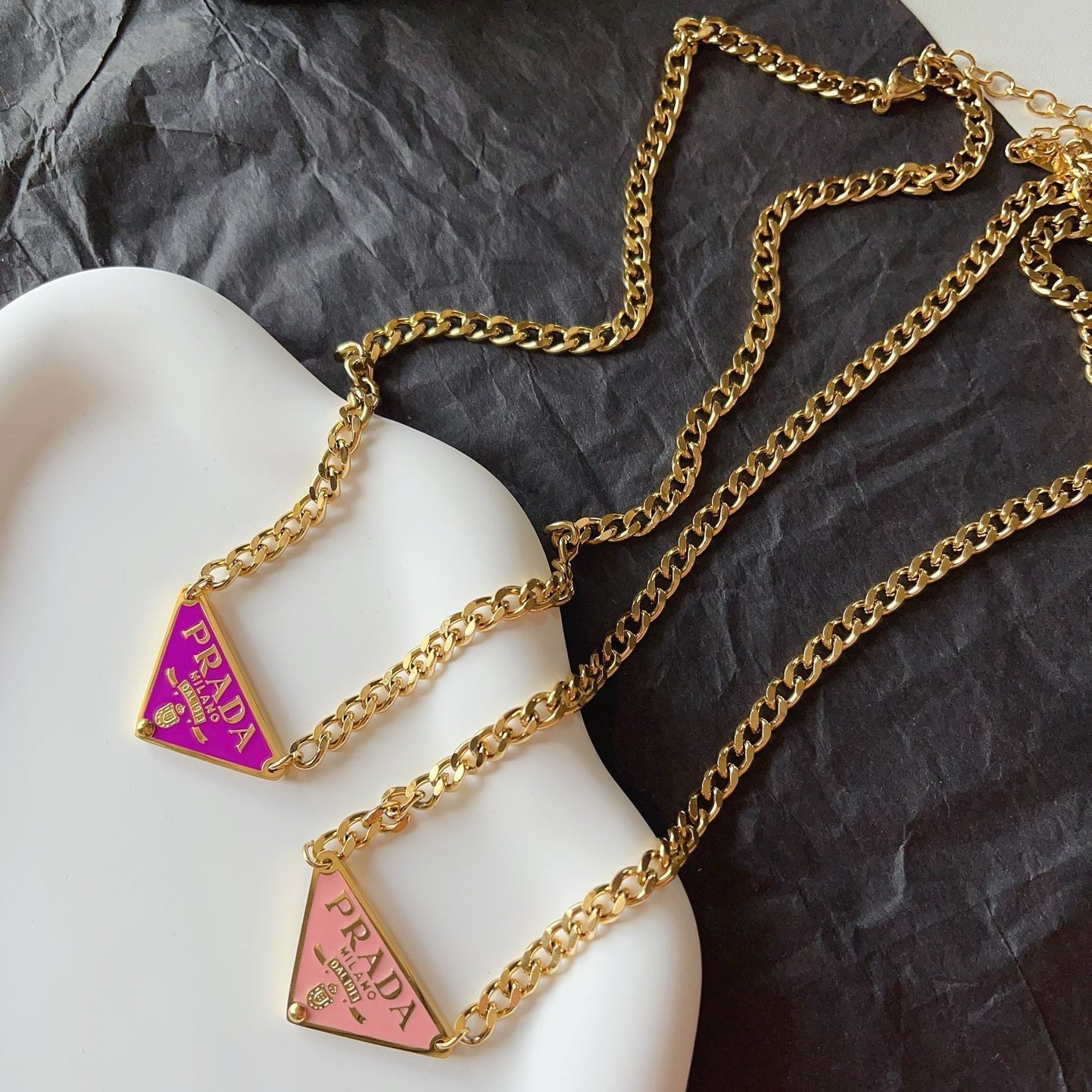 Fashionable Alphabet Triangle Pendant Necklace