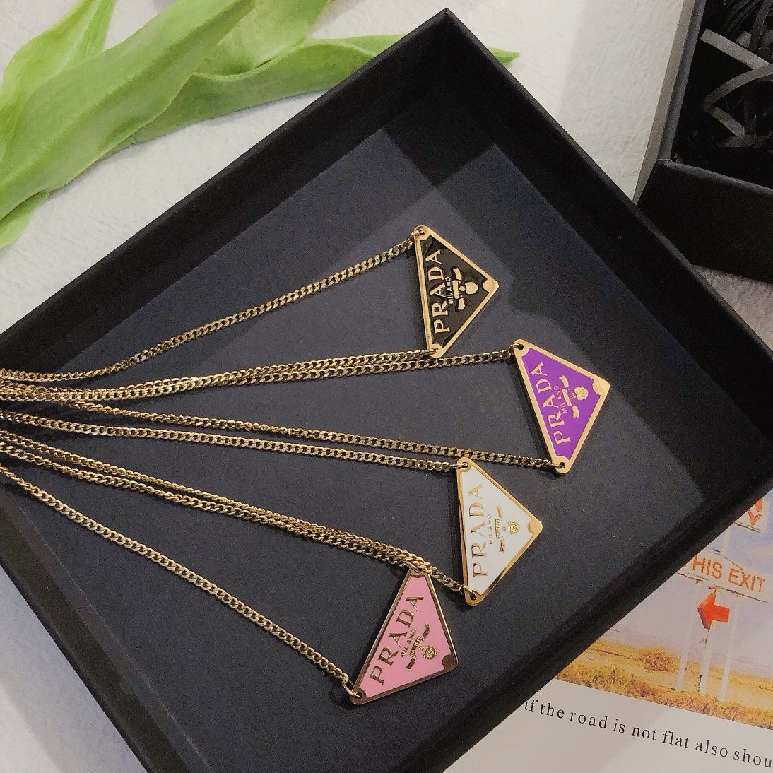 Fashionable Alphabet Triangle Pendant Necklace