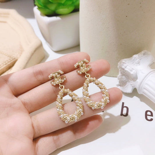 Women's Fashion 14K Gold Diamond Earrings