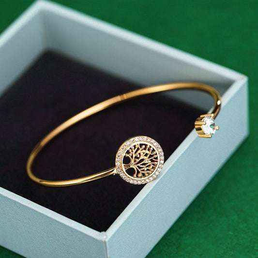 18K Gold Lucky Tree Pendant Bracelet