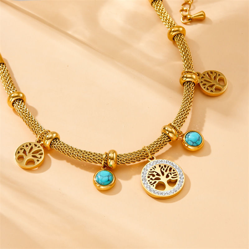 Vintage Hollow Titanium Steel Lucky Tree Bracelet