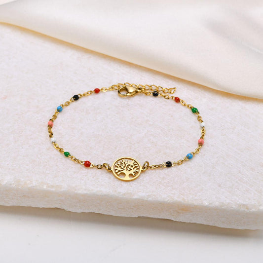 Fashion Lucky Tree Colorful Titanium Steel Bracelet