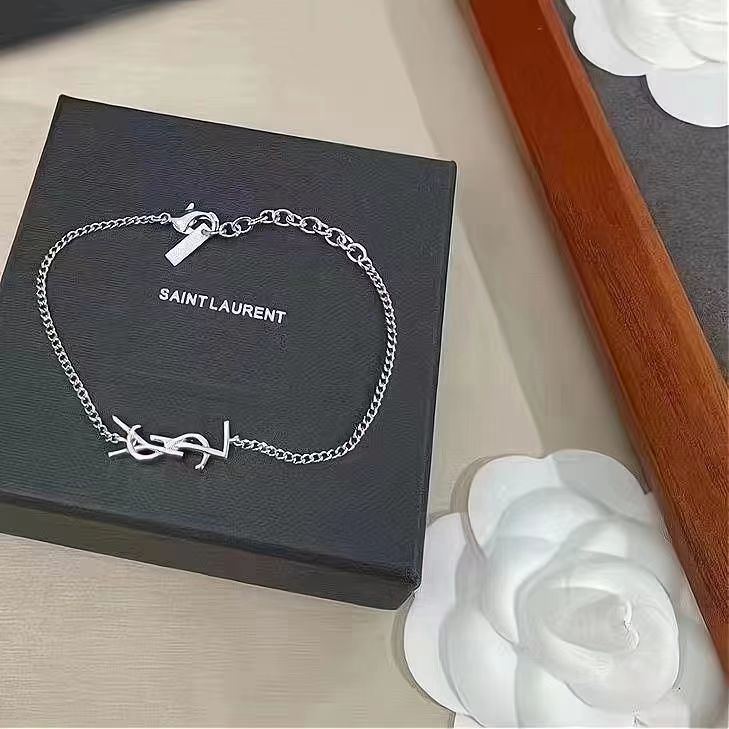 Fashion chain-embellished titanium steel women's Bracelet